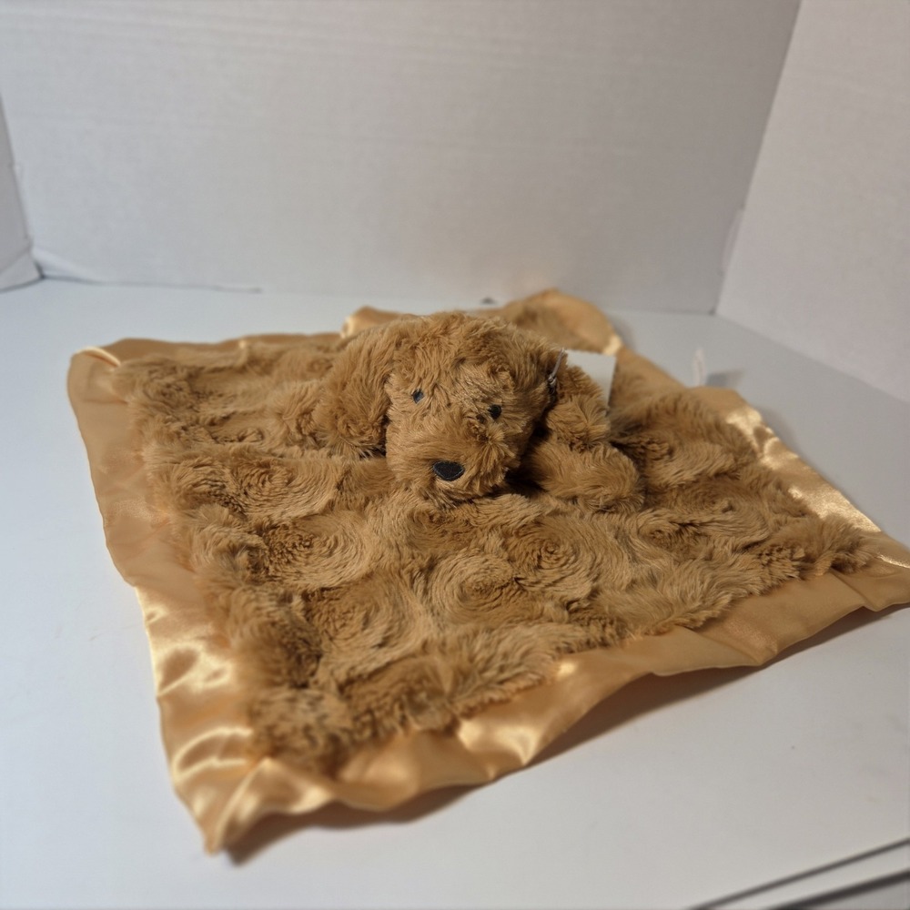 Cloud Island Golden Doodle Baby Lovey Dog Security Blanket Satin Trim Plush 13"